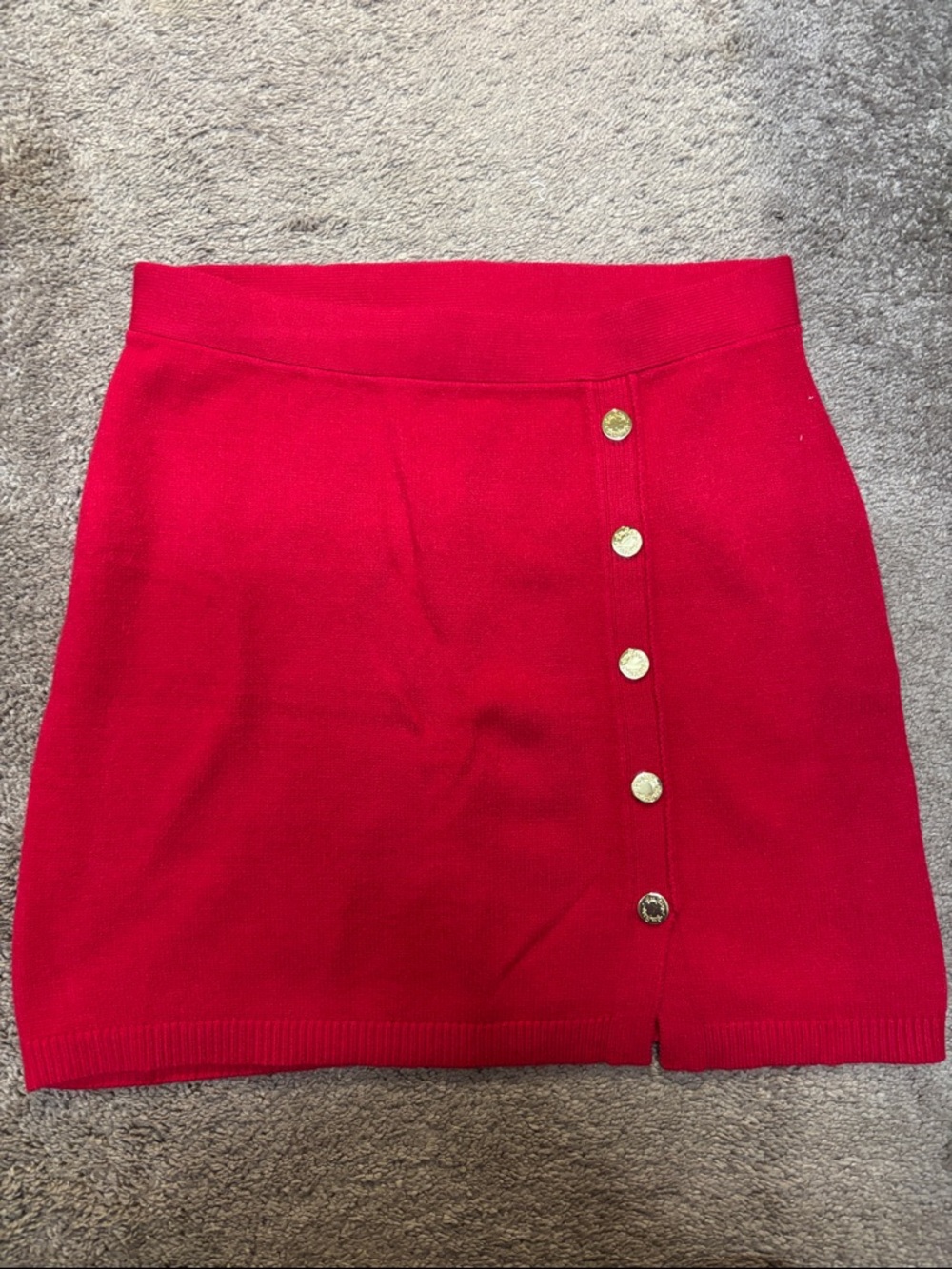 Lilly Pulitzer Bright Red Mini Skirt with Gold Buttons